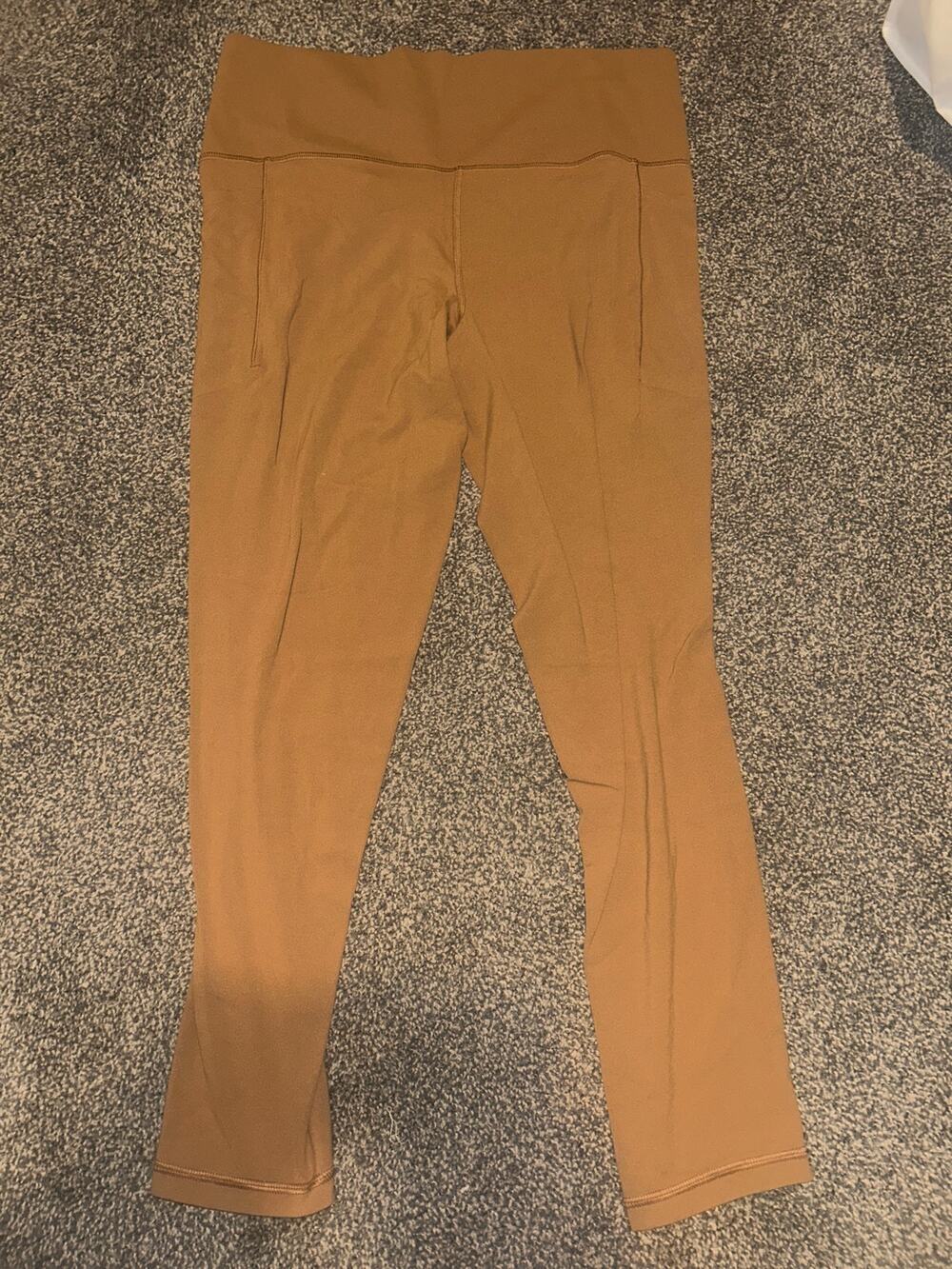 Athleta brown leggings with pockets size large